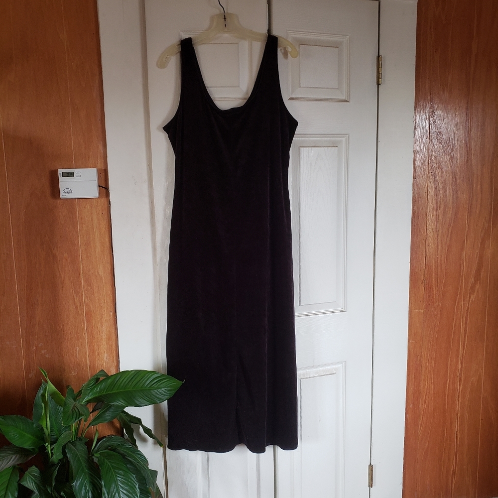 Vintage Joseph Ribkoff Black Poly Velvet Evening Dress 14